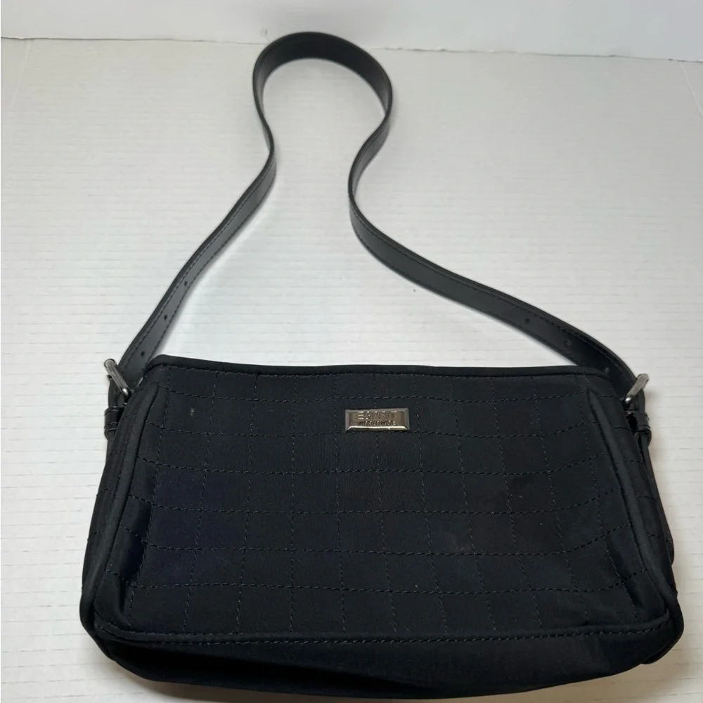 vintage Esprit black quilted shoulder bag y2k